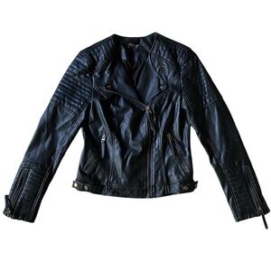 TopShop black faux leather jacket size 4